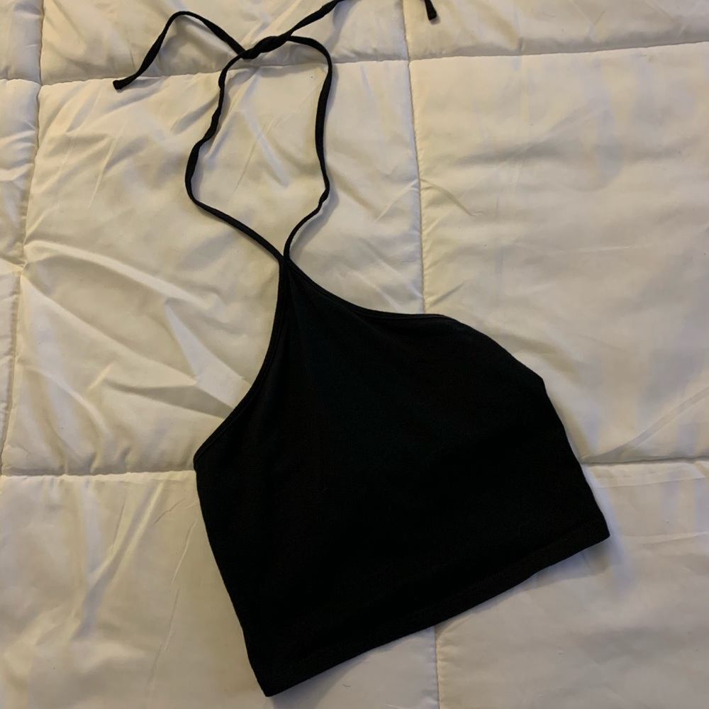 Forever 21 Black Halter Crop Top